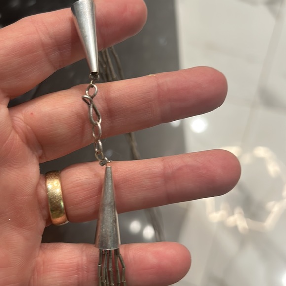Vintage Estate Jewelry Store 5 strand Silver Necklace - Picture 4 of 4